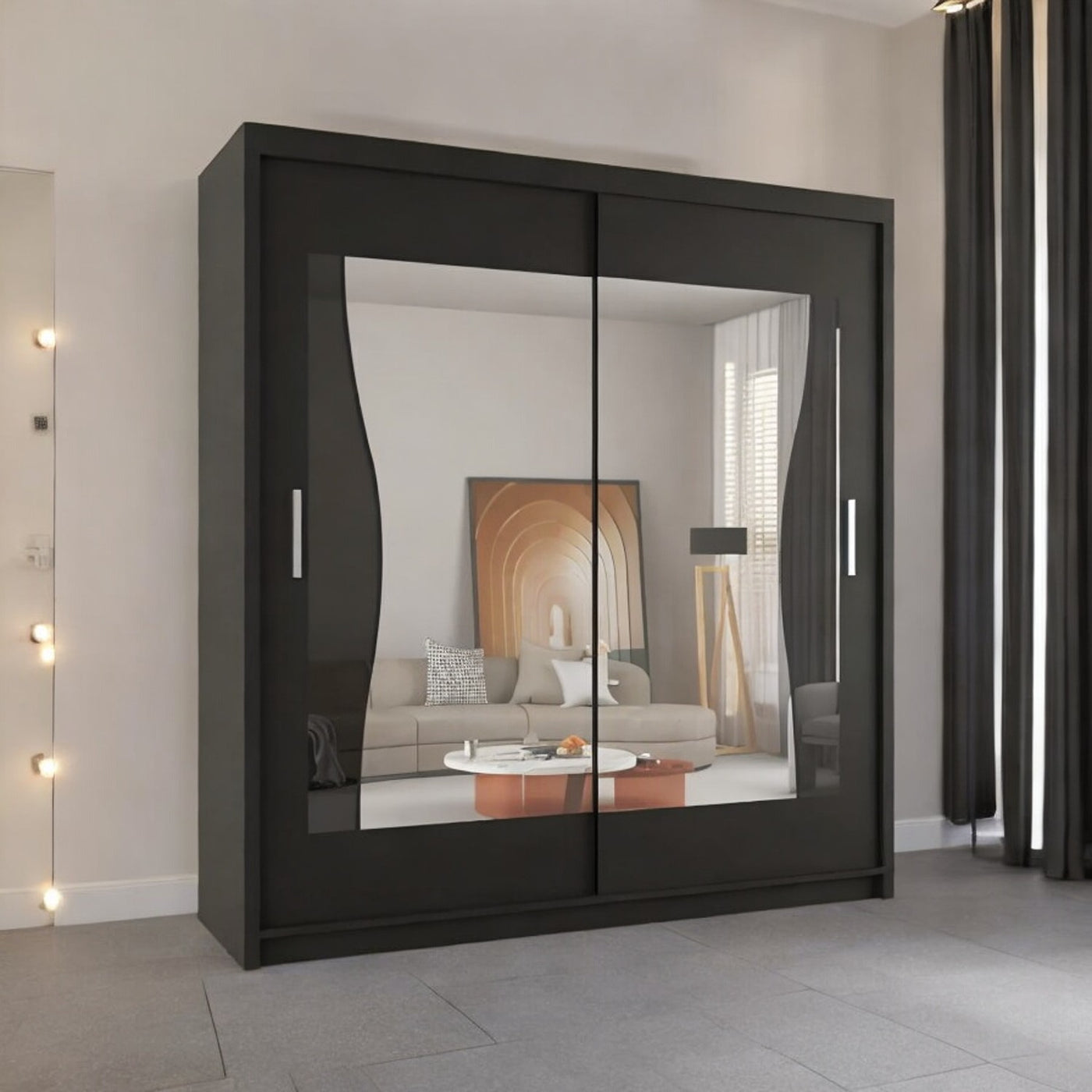 Batumi Sliding Wardrobe with Mirror - Ultimate Bedroom Storage UK