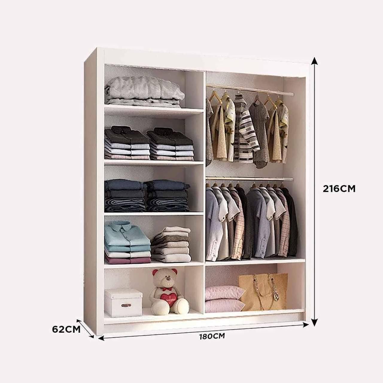 California Sliding Wardrobe with Curved Mirror, LED & Free UK Delivery
