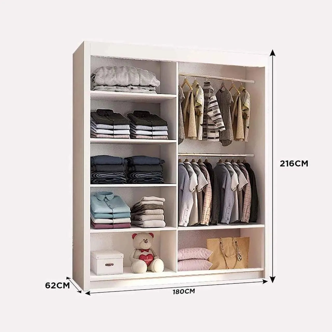 Sliding Wardrobe with Mirror - Modern 2 Door Wardrobe - Furniture Home UK