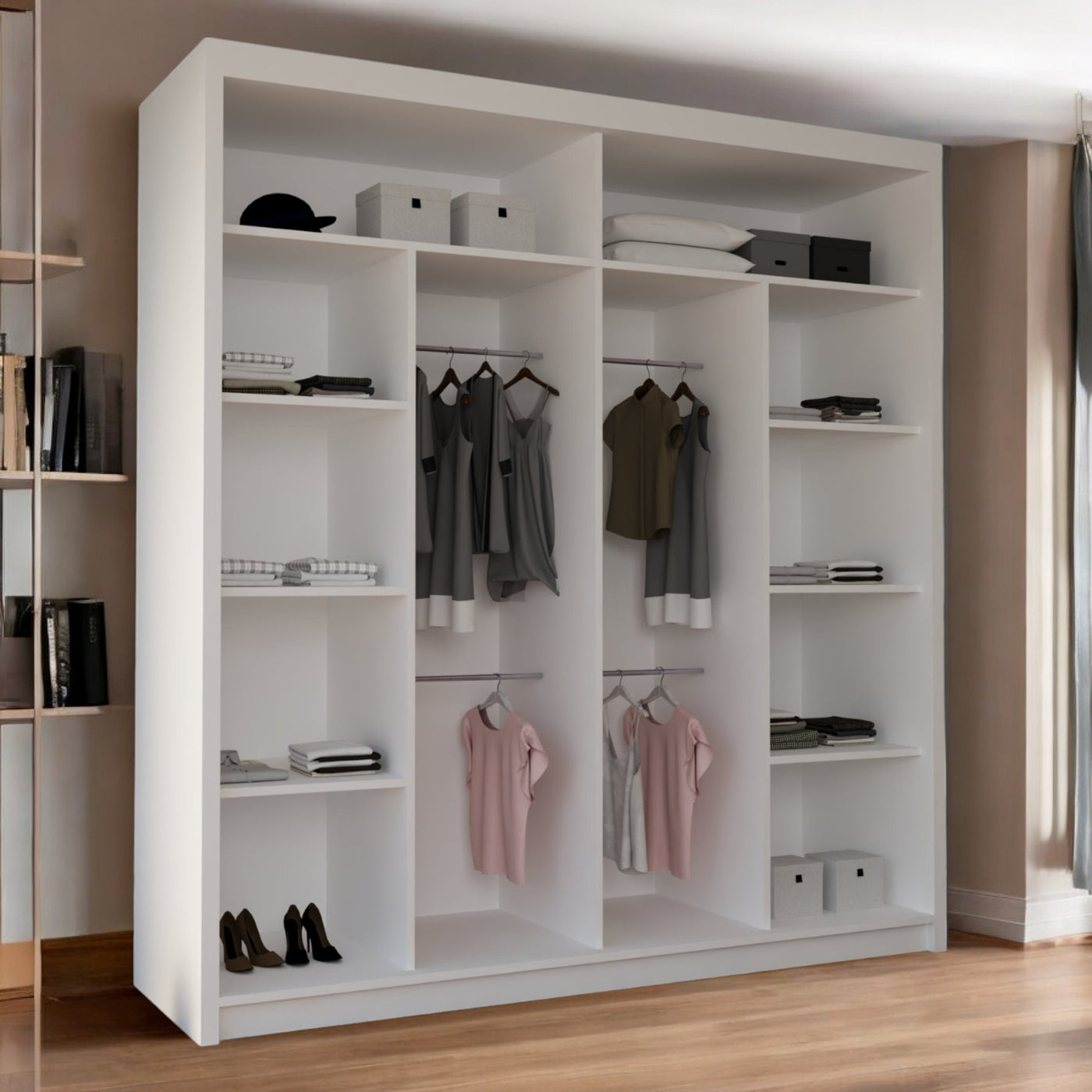 Diamond Sliding Wardrobe with Mirror - Luxury Storage Solution UK