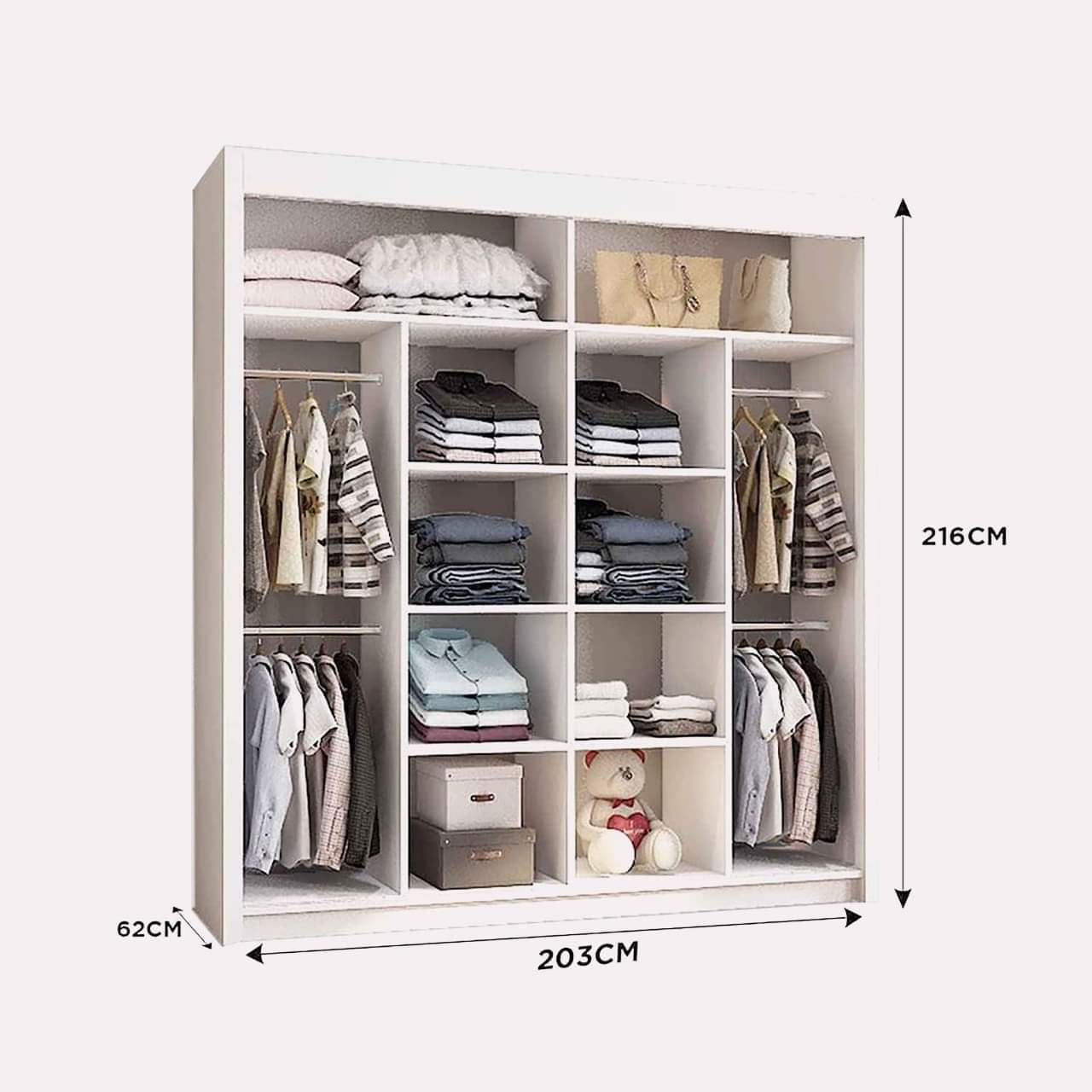 Ringo Sliding Wardrobe with Mirror | Luxury High-Capacity Storage UK