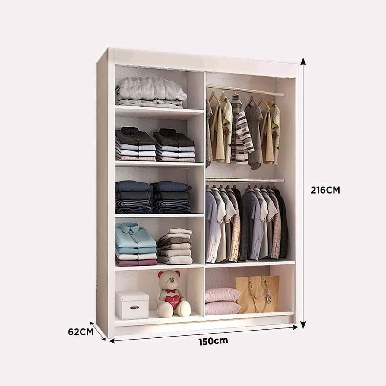 Royal High Gloss Sliding Wardrobe with Mirror- UK Storage Solution