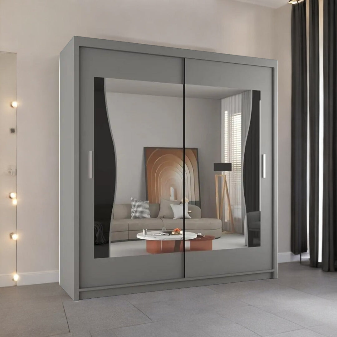 Batumi Sliding Wardrobe with Mirror - Ultimate Bedroom Storage UK