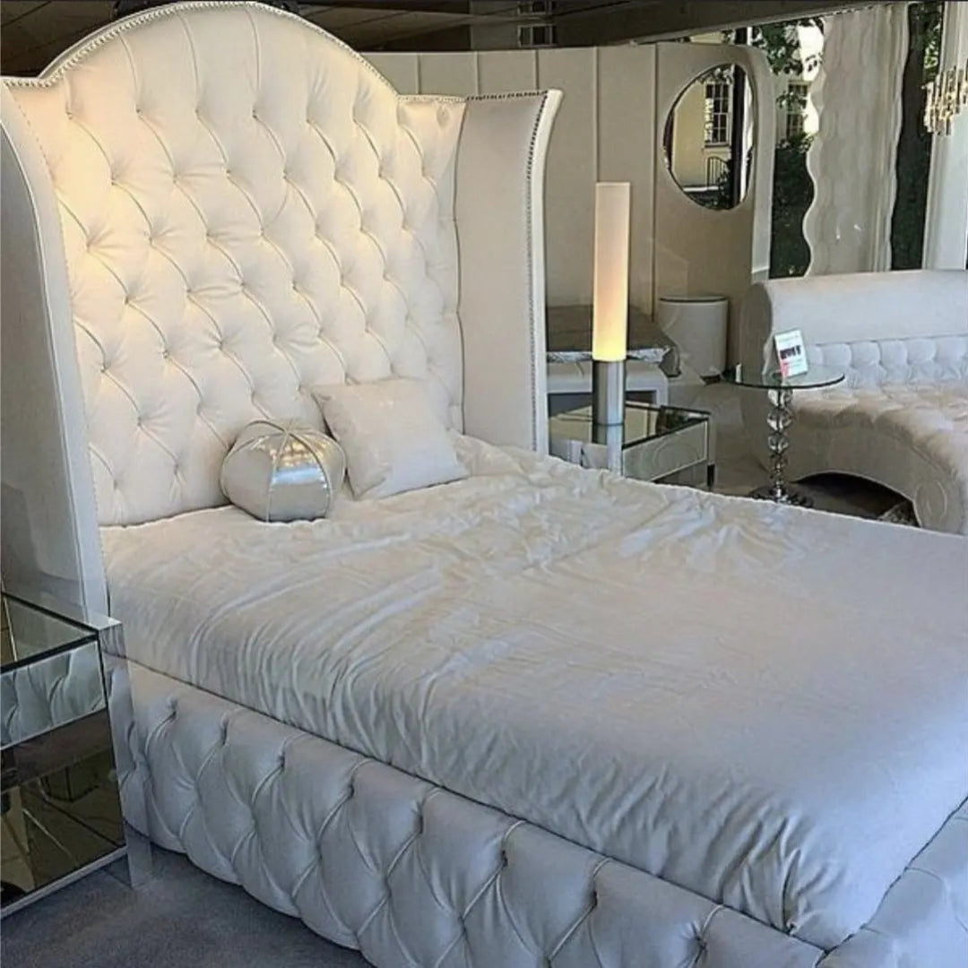 The Super Royal Plush Velvet Button Tufted Bed