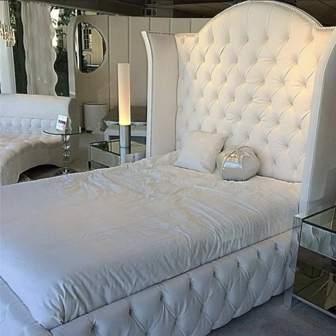The Super Royal Plush Velvet Button Tufted Bed