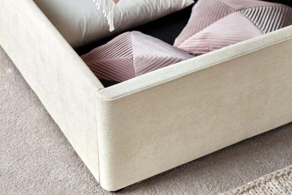 Ascot Linear Headboard Ottoman Storage Bed