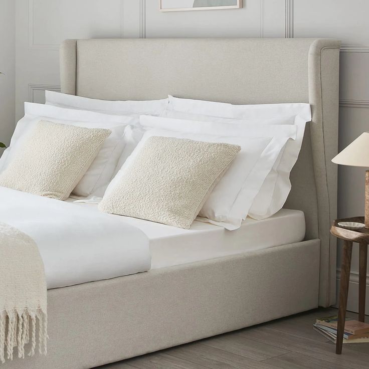 The Lorenzo Plush Velvet Wingback Ottoman Storage Bed (Handmade UK Manufacturer)