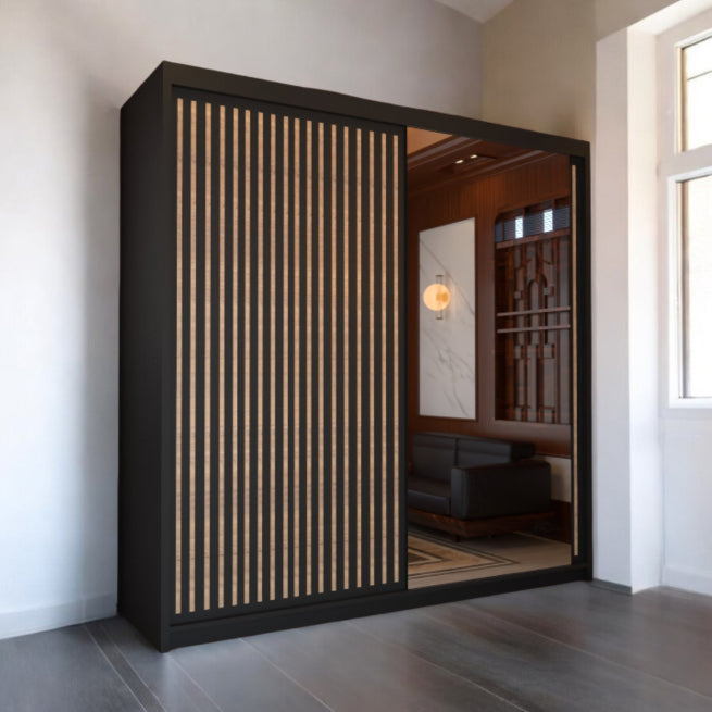 Royal High Gloss Sliding Wardrobe with Mirror- UK Storage Solution