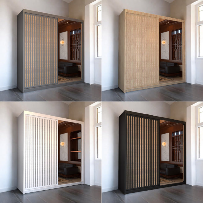Royal High Gloss Sliding Wardrobe with Mirror- UK Storage Solution