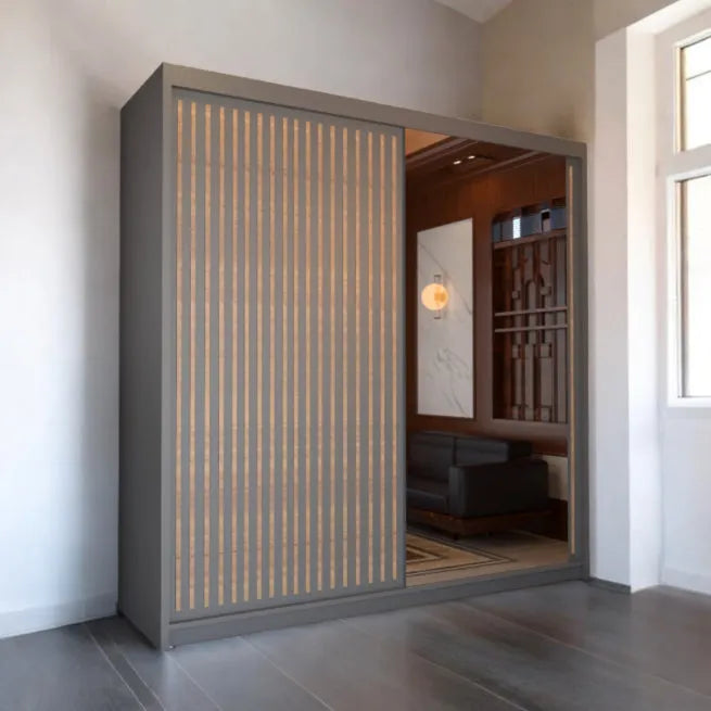 Royal High Gloss Sliding Wardrobe with Mirror- UK Storage Solution
