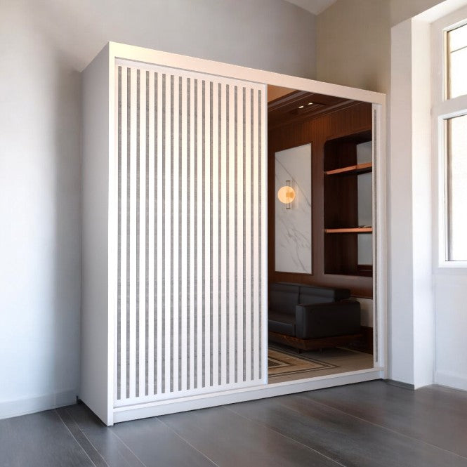 Royal High Gloss Sliding Wardrobe with Mirror- UK Storage Solution