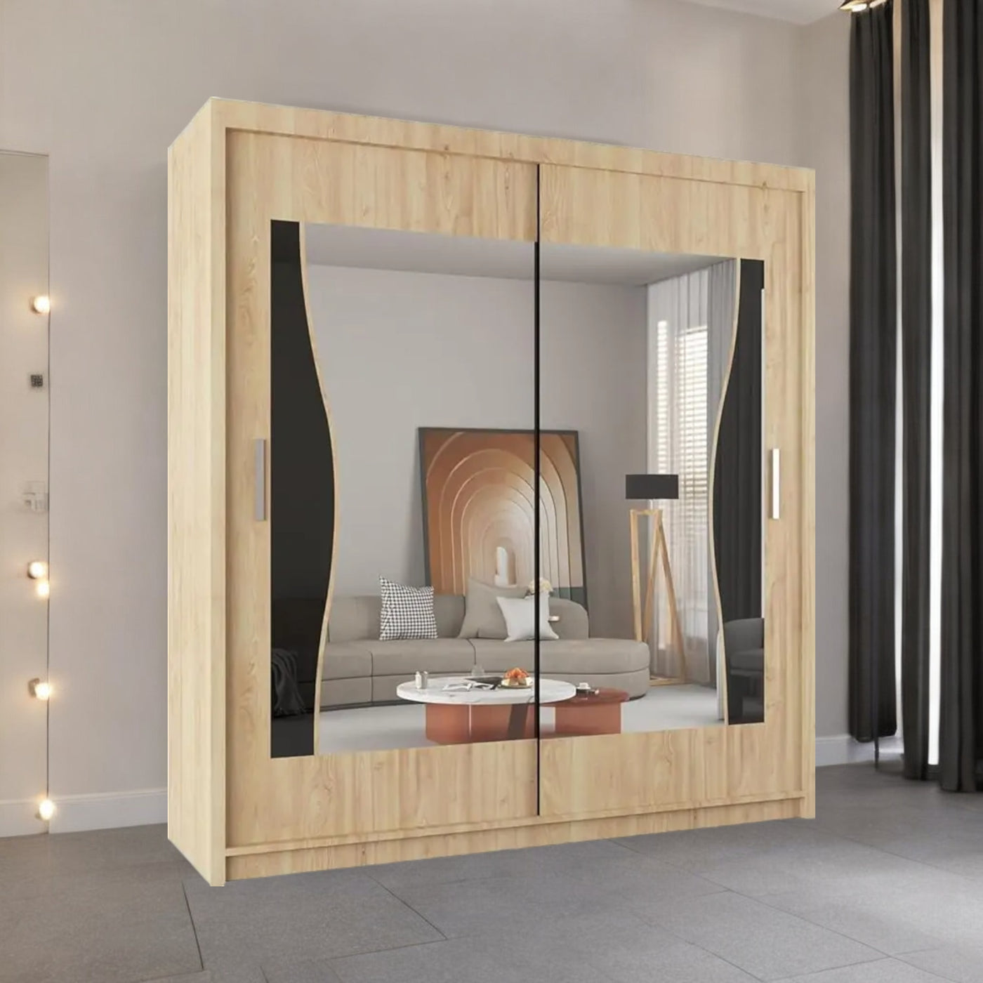 Batumi Sliding Wardrobe with Mirror - Ultimate Bedroom Storage UK