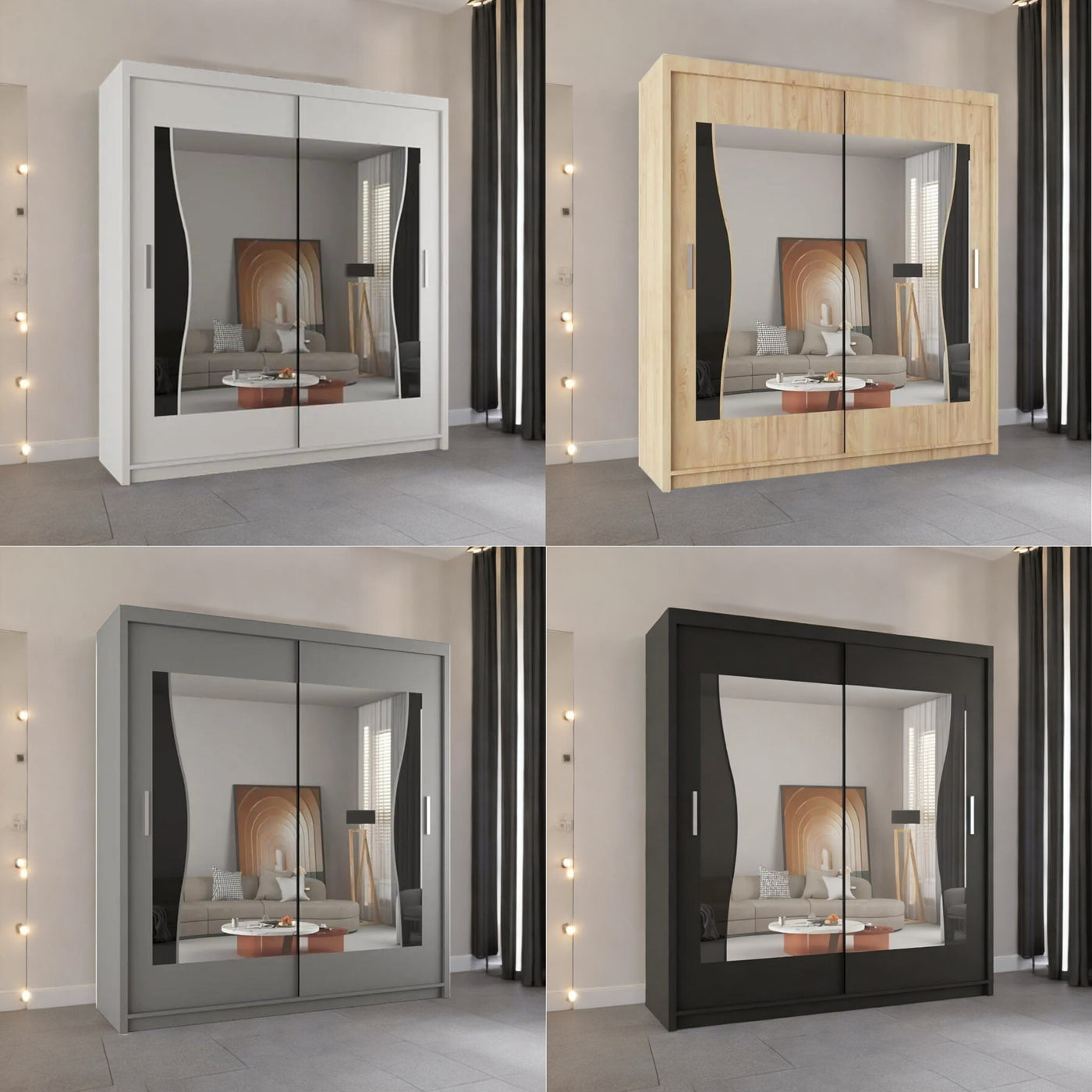 Batumi Sliding Wardrobe with Mirror - Ultimate Bedroom Storage UK