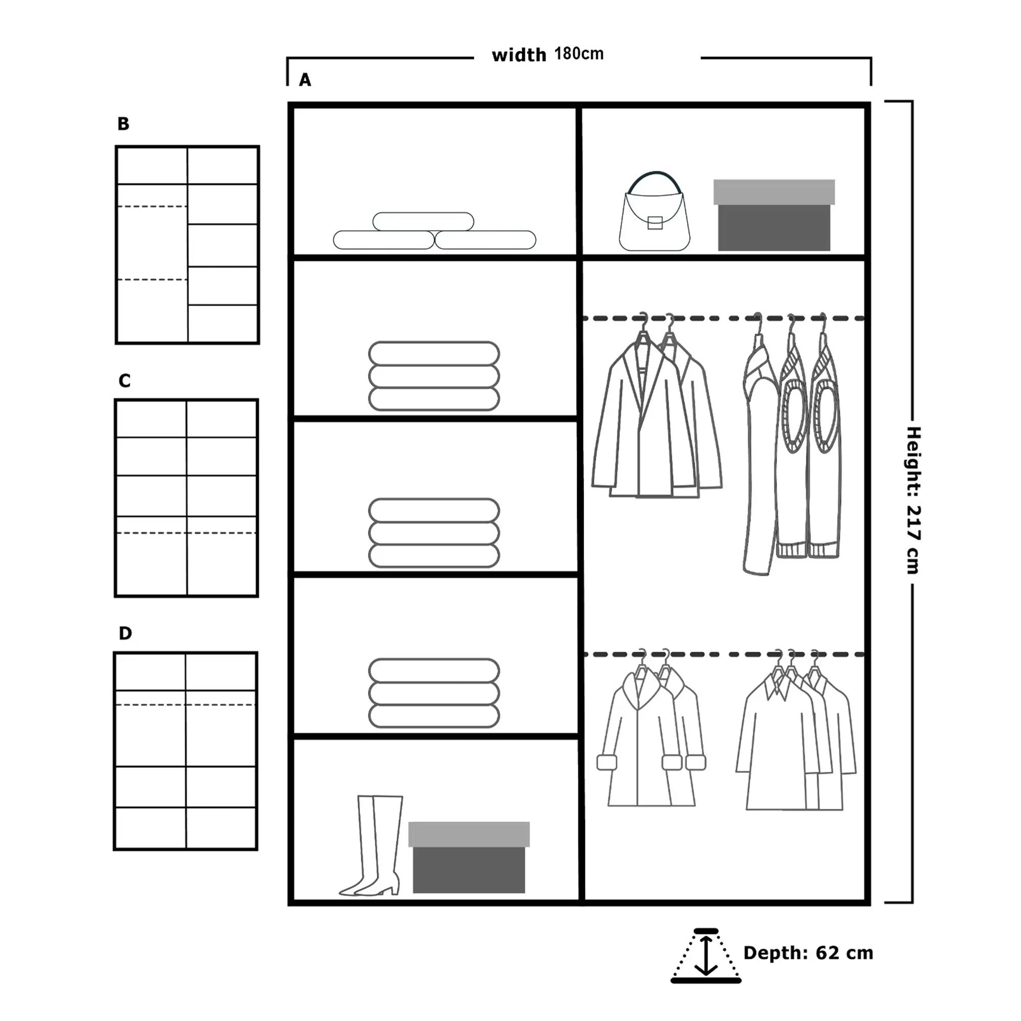 LISBON Mirrored Sliding Door Wardrobe – Modern Finish UK Storage