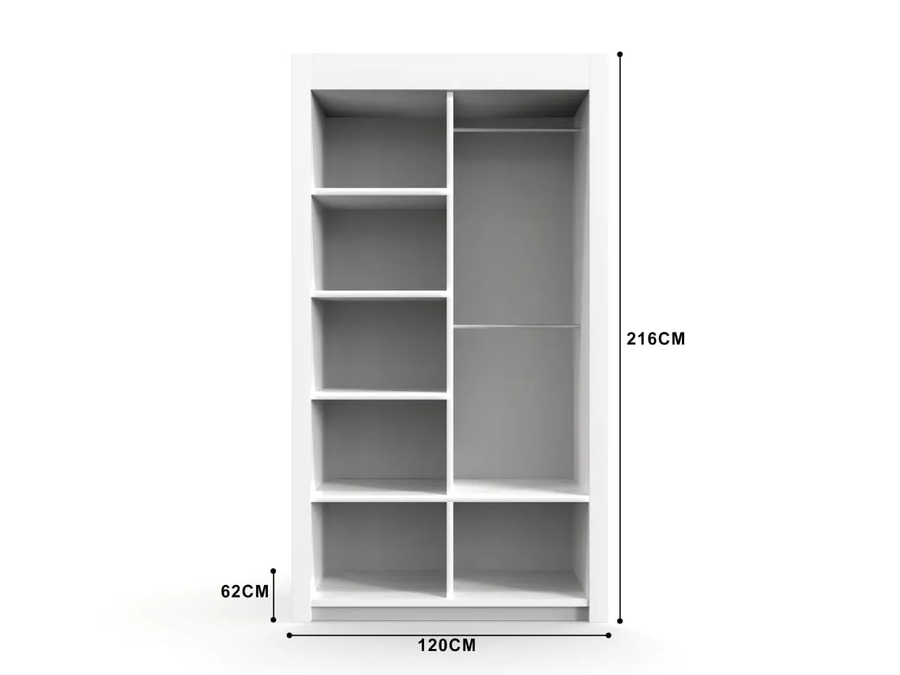 Chicago Sliding Wardrobe with Mirror - 100cm to 250cm - UK Delivery