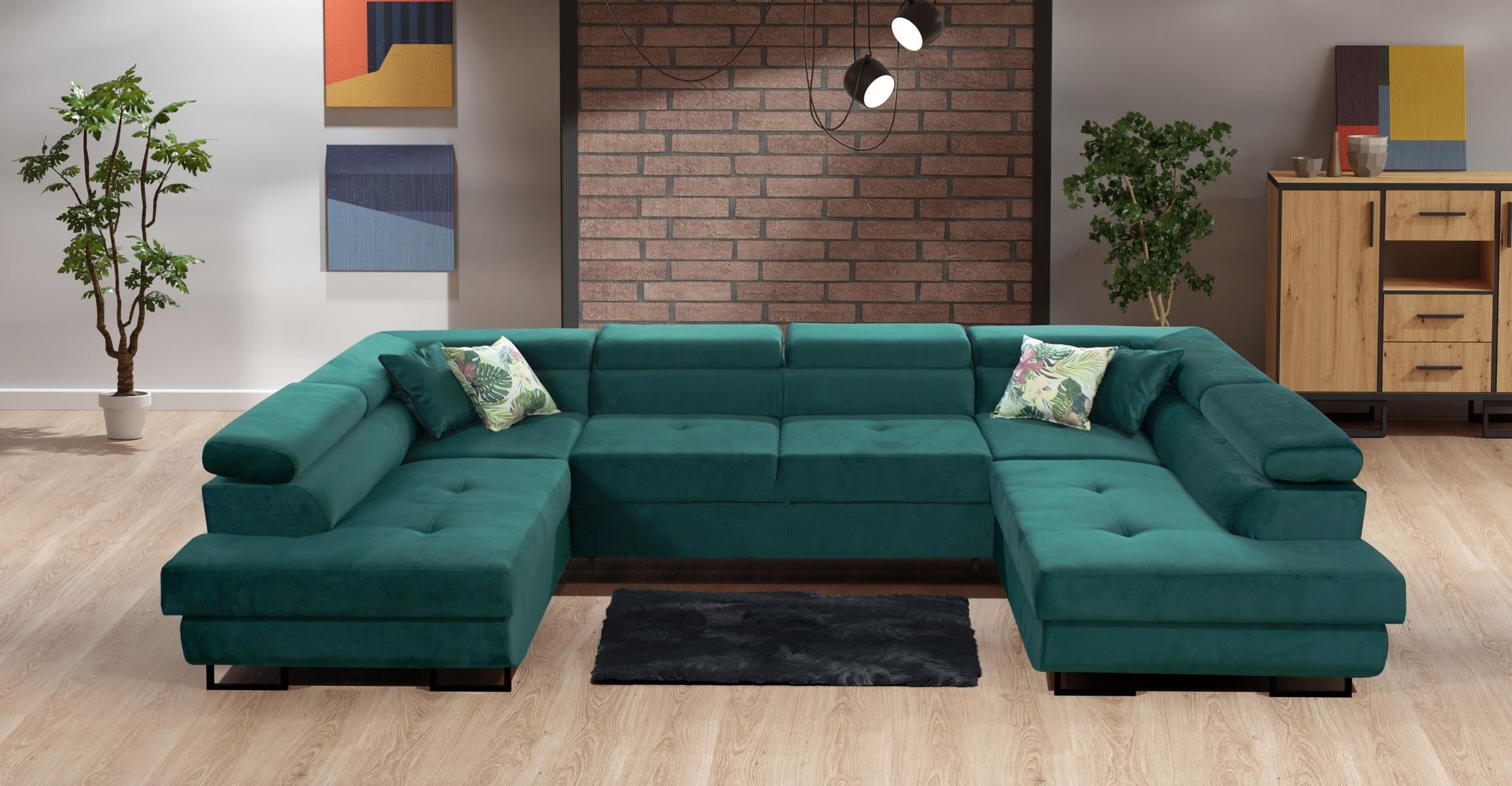 West U Shaped Corner Sofa Extended View for Large Living Rooms